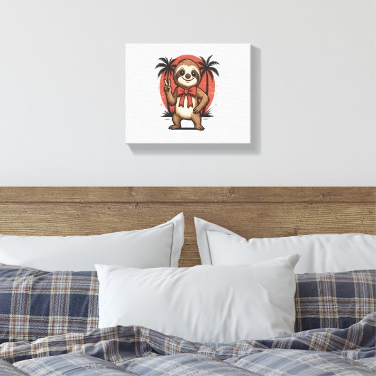 Luiaard Summer Beach Rocking Canvas Afdruk (Insitu (Slaapkamer))