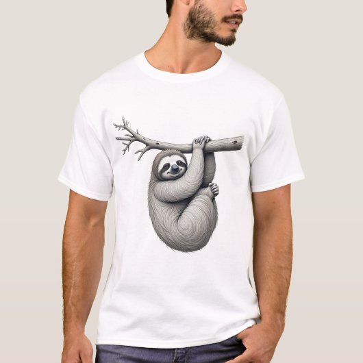 Luiaard T-shirt – Chill & Lazy Animal Design (Voorkant)