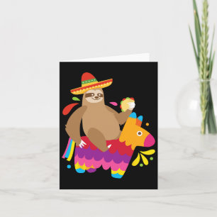 Luiaard Taco Piñata Schattige Mexicaanse Feestfees Kaart