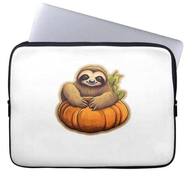 Luiaard thema Halloween Oversized T-Shirt_1 Laptop Sleeve (Voorkant)
