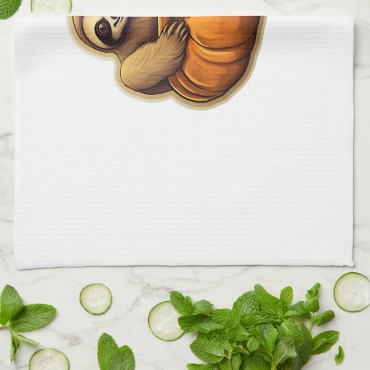 Luiaard thema Halloween Oversized T-Shirt_1 Theedoek (Gevouwen)