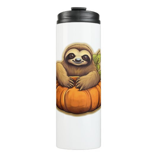 Luiaard thema Halloween Oversized T-Shirt_1 Thermosbeker (Voorkant)
