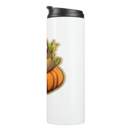 Luiaard thema Halloween Oversized T-Shirt_1 Thermosbeker (Geroteerd rechts)