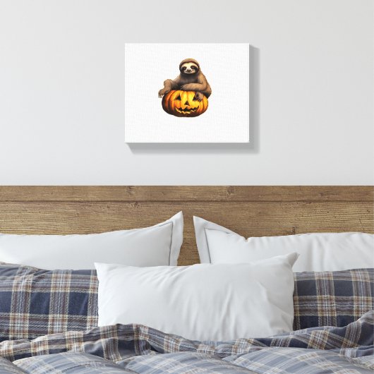 Luiaard thema Halloween Oversized T-Shirt Canvas Afdruk (Insitu (Slaapkamer))