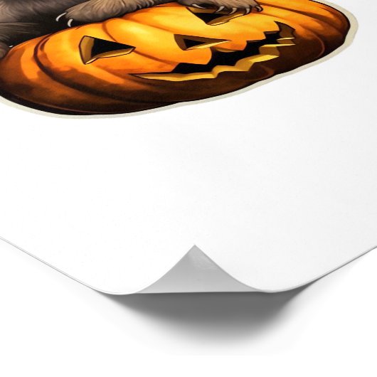 Luiaard thema Halloween Oversized T-Shirt Poster (Hoek)