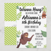 Luiaard thema Kinderverjaardag Kaart (Voorkant / Achterkant)