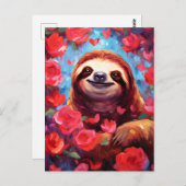 Luiaard Valentijnsdag Briefkaart (Voorkant / Achterkant)