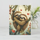 Luiaard Valentijnsdag Feestdagenkaart (Staand voorkant)