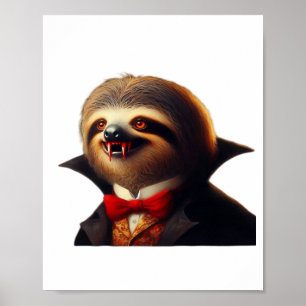 Luiaard Vampier Klassiek T-shirt Poster