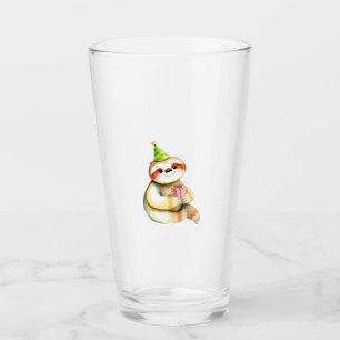 Luiaard verjaardagscadeau cute grappige gelukkige glas
