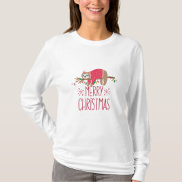 Luiaard Vrolijk Kerstfeest T-shirt