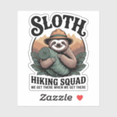 Luiaard Wandelen Squad Funny Camping Sticker (Vel)