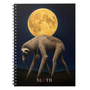 Luiaard Zakhorloge gotische Surrealist Notitieboek
