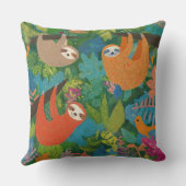 Luiaards die in bomen hangen Kussen (Achterkant)