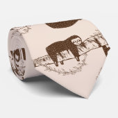 Luiaards in de bomen patroon stropdas (Opgerold)