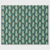 Luiaards in kerstbomen Inpakpapier (Vlak)