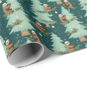 Luiaards in kerstbomen Inpakpapier (Rol Hoek)