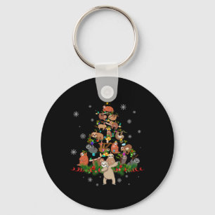 Luiaards Kerstboom Lichten Leuke luiaards Xmas Gif Sleutelhanger