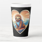 luiaards surfen latte mok (Voorkant)