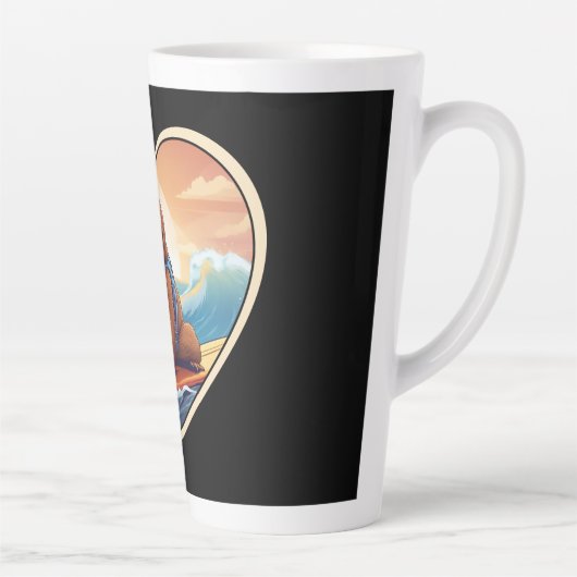 luiaards surfen latte mok (Rechts)