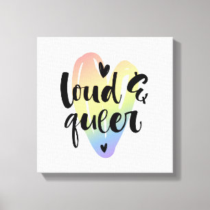 Luid en queer Waterverf Hart Canvas Afdruk
