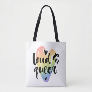 Luid en queer   Waterverf Hart Draagtas