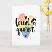 Luid en queer | Waterverf hart Kaart (Gele Bloem)