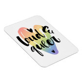 Luid en queer | Waterverf hart Magneet (Rechterzijde)