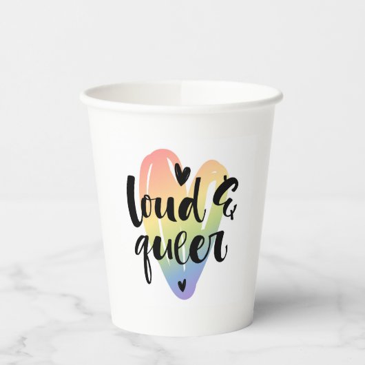 Luid en queer | Waterverf Hart Papieren Bekers (Links)
