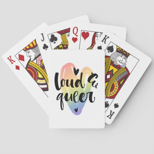 Luid en queer | Waterverf Hart Pokerkaarten (Achterkant)