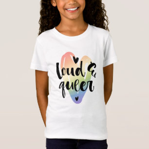 Luid en queer   Waterverf Hart T-shirt