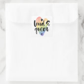 Luid en queer | Waterverf hart Vierkante Sticker (Tas)