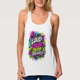 Luid Kleur Nul Excuses Neon Graffiti Tanktop