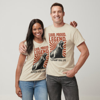 Luid Trots Legendarische Olifant Zeehond Kunst T-shirt