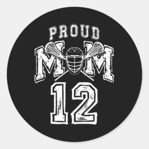 Luid Trotse Lacrosse Mama Nummer Speler 12 Mama Fa Ronde Sticker