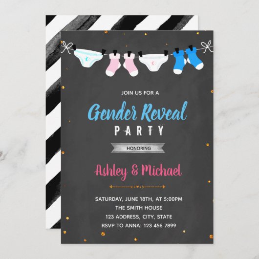 Luidderlijk geslacht onthullen een uitnodiging tot (Voorkant / Achterkant)