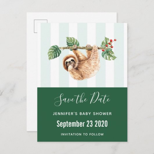 luide hangende ondersteboven Waterverf de datum op Uitnodiging Briefkaart (Voorkant / Achterkant)