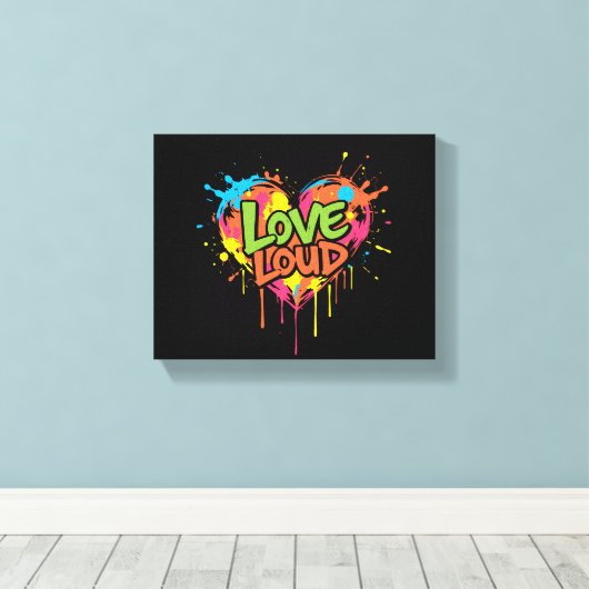 luide liefde canvas afdruk (Insitu (Houten vloer))