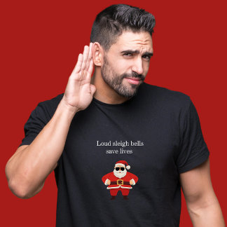 Luide Sleigh Bells redden levens motorfiets Kerstm T-shirt