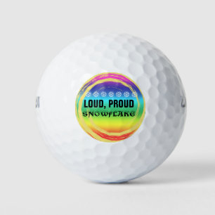 Luide Trotse Sneeuwvlok Regenboog Kleuren Golfballen