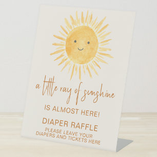 luidere Raffle Ray van zonnig Baby shower Reclamebord Met Voetstuk