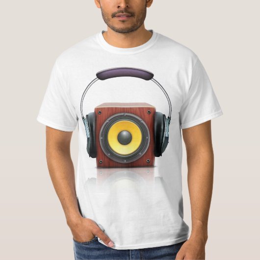 Luidspreker en hoofdtelefoon t-shirt (Voorkant)