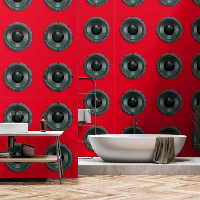 Luidsprekers Custom Color Red Behang (Badkamer)