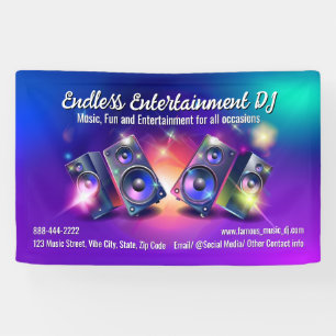 Luidsprekers Dj Feestmuziek Deejay DJs Discjockey Spandoek