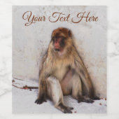 luie aap wijn etiket (Enkel label)