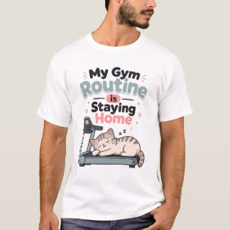 Luie Kat Gymroutine Sarcastische Nieuwjaarsrevolut T-shirt