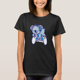 Luie Koala Gamer Video Gamen Schattig Dier Beer Ga T-shirt