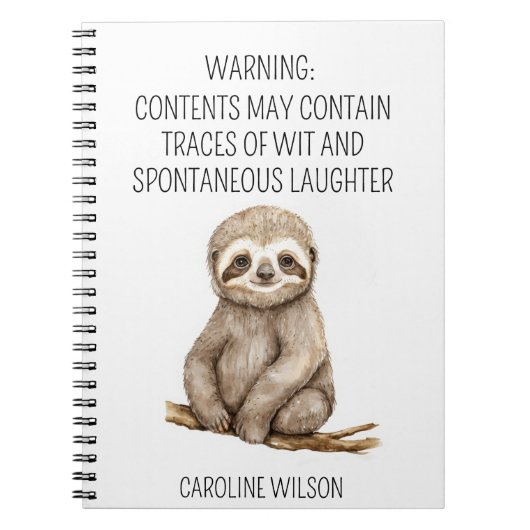 luie leuke offerte aangepaste naam schattig uniek notitieboek (Voorkant)