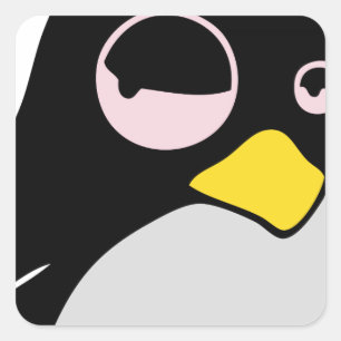 LUIE LINUX TUX PINGUÏN VIERKANTE STICKER