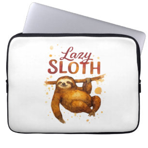 Luie luiaard in Alcohol Ink Klassiek T-shirt Laptop Sleeve